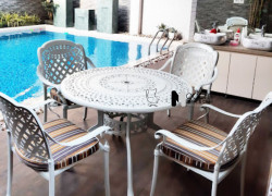 Bộ bàn cafe sân vườn nhôm đúc 4 ghế TE2010-106A _ CC2016-A