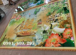 Tranh gạch chim hạc trang trí