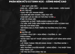 TUYỂN DỤNG CHUYÊN VIÊN KINH DOANH PHÂN BÓN HỮU CƠ SINH HỌC – CÔNG NGHỆ CAO