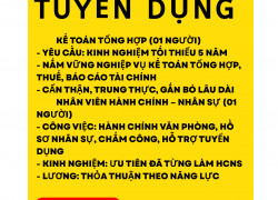 Tuyển dụng Tuyển HCNS và Kế Toán