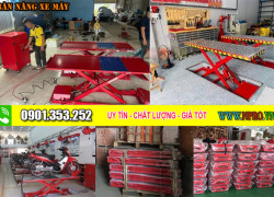 Bàn nâng sửa xe máy cho tiệm – Gara, khung thép chắc chắn