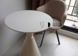 Bàn cafe mặt gỗ chân sắt hình nón KORIN-06W tại HCM