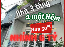 NHÀ  3 TẦNG HƠN 50m², NHỈNH 6 TỶ, HAI MẶT HẺM, ngang 4.6m, dài 12m, 30m SÁT MT NGUYỄN DUY