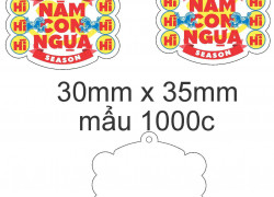 Móc khóa mica cắt tạo hình logo quà tặng Tết