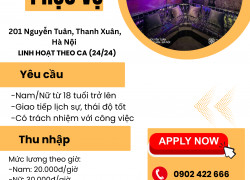 TUYỂN NHÂN VIÊN PHỤC VỤ – ĐẸP LOUNGE- THANH XUÂN