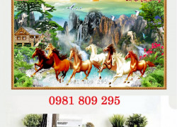 Tranh gạch 3d ngựa phong thủy