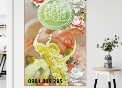 Tranh gạch , gạch ốp tường chim công