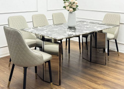 Bàn ăn mặt đá vi tinh thể 1m8 TN Luxury 5B-180E tại HCM