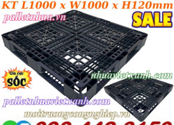 Pallet nhựa xuất khẩu 1000x1000x120mm màu đen