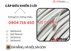 Cáp điều khiển, tín hiệu, thang máy 3x0.5, 3x0.75, 3x1.0 Altek Kabel
