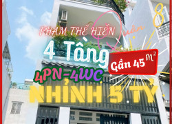 NHÀ ĐẸP NỞ HẬU Q.8 GẦN 45m², 4 TẦNG, NHỈNH 5 TỶ, 4PN, VÀO Ở NGAY, PHẠM THẾ HIỂN