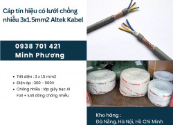Cáp tín hiệu có lưới chống nhiễu 3x1.5mm2 chính hãng Altek Kabel hỗ trợ giao toàn quốc