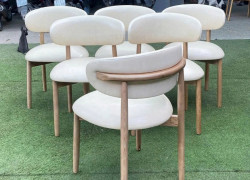 Ghế phòng ăn chân gỗ nệm simili LEO-P tại HCM