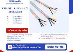 Cáp điều khiển chống nhiễu/ không chống nhiễu 4x0.5, 4x0.75, 4x1.0, 4x1.5