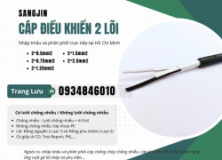 Cáp điều khiển Sangjin 2x0.5/2x0.75/2x1.25/2x1.5/2x2.5 Cần Thơ, Đồng Tháp, Long An