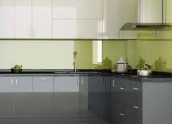 Tủ Bếp Đẹp Vũng Tàu - Mdf Phủ Acrylic Xám Trắng