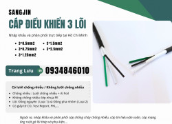 Cáp điều khiển 3x0.5/3x0.75/3x1.25/3x1.5/3x2.5 Đồng Nai, Vũng Tàu, Khánh Hòa
