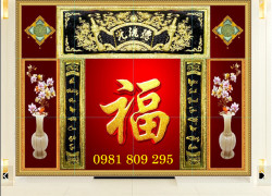 Gạch ốp tường tranh phòng thờ