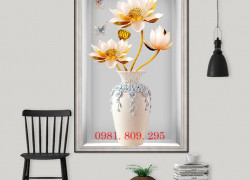 Tranh họa tiết bình hoa , gạch tranh