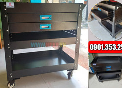 Xe đẩy dụng cụ 3 tầng 2 ngăn kéo