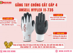 🧤 GĂNG TAY CHỐNG CẮT CẤP 4 ANSELL HYFLEX 11-735