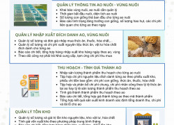 Quản lý nuôi trồng thủy hải sản, theo dõi chi phí, tăng trưởng con giống
