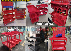 Kệ đựng dụng cụ 3 tầng bằng thép có bánh xe