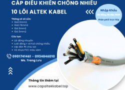 Cáp điều khiển chống nhiễu 10x0.5/10x0.75/10x1.0/10x1.5