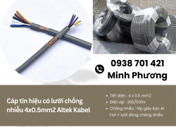 Cáp tín hiệu có lưới chống nhiễu 4x0.5mm2 Altek Kabel chính hãng, giao ngay