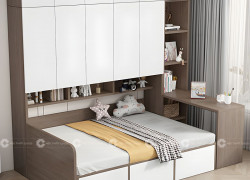 Giường Ngủ Gỗ Công Nghiệp Tích Hợp Tủ Quần Áo Thông Minh