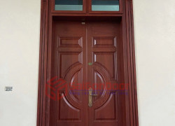 cửa thép vân gỗ 2 cánh ct