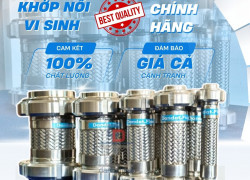 Khớp nối mềm vi sinh/ khớp nối mềm rắc co ren/ khớp nối ren công nghiệp/ khớp nối chống rung inox nối ren