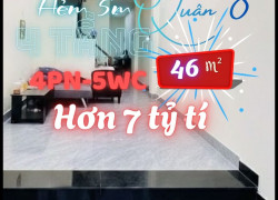 NHÀ DƯƠNG BÁ TRẠC Q.8, GẦN 50m², 4 TẦNG, HƠN 7 TỶ, HẺM 5m, 4 PN – 5 WC