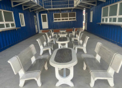 Bộ bàn ghế đá hai màu  ngoài trời - 0914 246 144