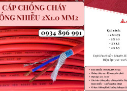 Cáp Chống Cháy Chống Nhiễu 2x1.0 Mm2 Thanh Hóa, Ninh Bình, Nam Định