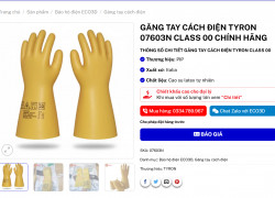 găng tay cách điện tyron class 00 chính hãng - đảm bảo an toàn tuyệt đối