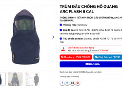 trùm đầu chống hồ quang arc flash 8 cal