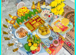 Chiêu Tài Hút Lộc Với Tháp Bánh Bao Túi Tiền Trên Mâm cúng