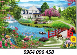 Tranh gạch 3d phong cảnh đồng quê - KMN9