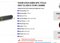 thảm cách điện sfe ttclo 10kv class 0 1x1m 1,50mm