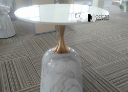 Bàn trà mặt đá chân sắt vân đá TS0963-05E tại HCM