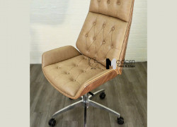 Ghế giám đốc nệm da lưng ốp gỗ CM4428-P tại HCM