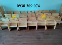 Bàn gỗ mầm non, ghế gỗ mầm non, bàn gỗ vòng cung bệt mầm non