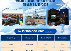 Emirates chính thức mở đường bay mới Dubai – Helsinki (Phần Lan)