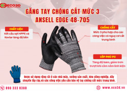 🧤 GĂNG TAY CHỐNG CẮT MỨC 3 ANSELL EDGE 48-705