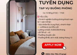 Tuyển Tạp vụ buồng phòng Quận Tân Phú