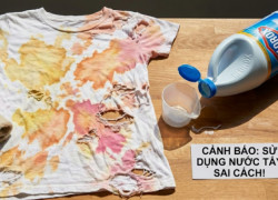 Dùng nước tẩy trắng quần áo sai cách: Áo trắng sáng hơn hay nhanh mục rách?