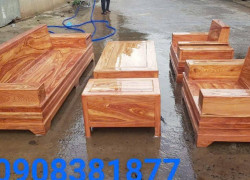 Bàn ghế phòng khách gỗ hương đá giá bình dân