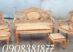 Bàn ghế phòng khách gỗ gõ đỏ giá bình dân