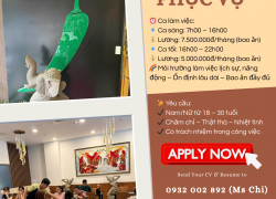 NHÀ HÀNG JASMINE CHILLI – TUYỂN NHÂN VIÊN PHỤC VỤ Q1